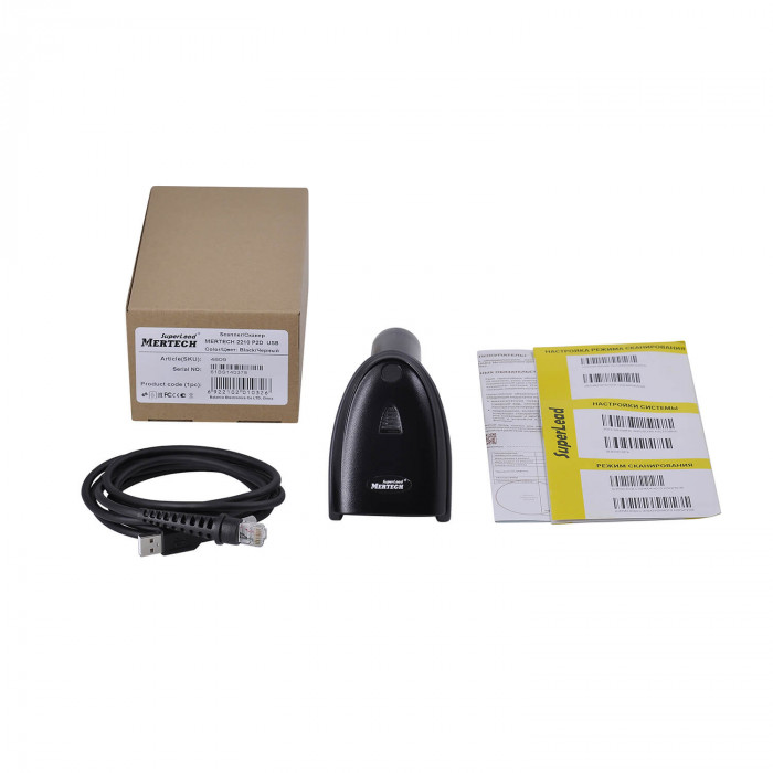 Проводной сканер штрих-кода MERTECH 2210 P2D SUPERLEAD черный 3 m cable